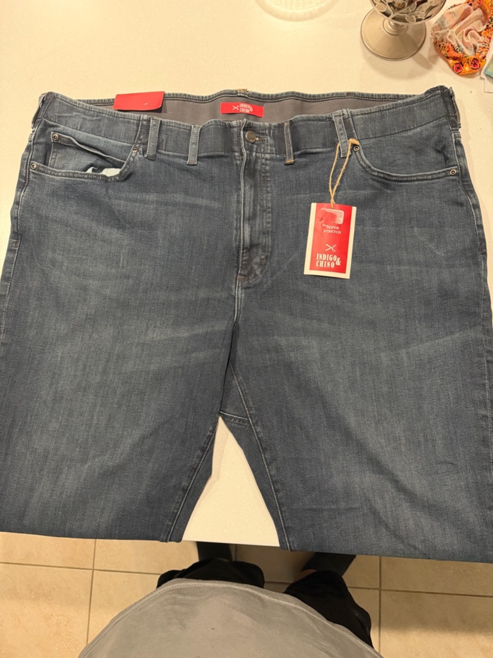 Indigo Men's Relaxed Denim Jeans in Blue Wash